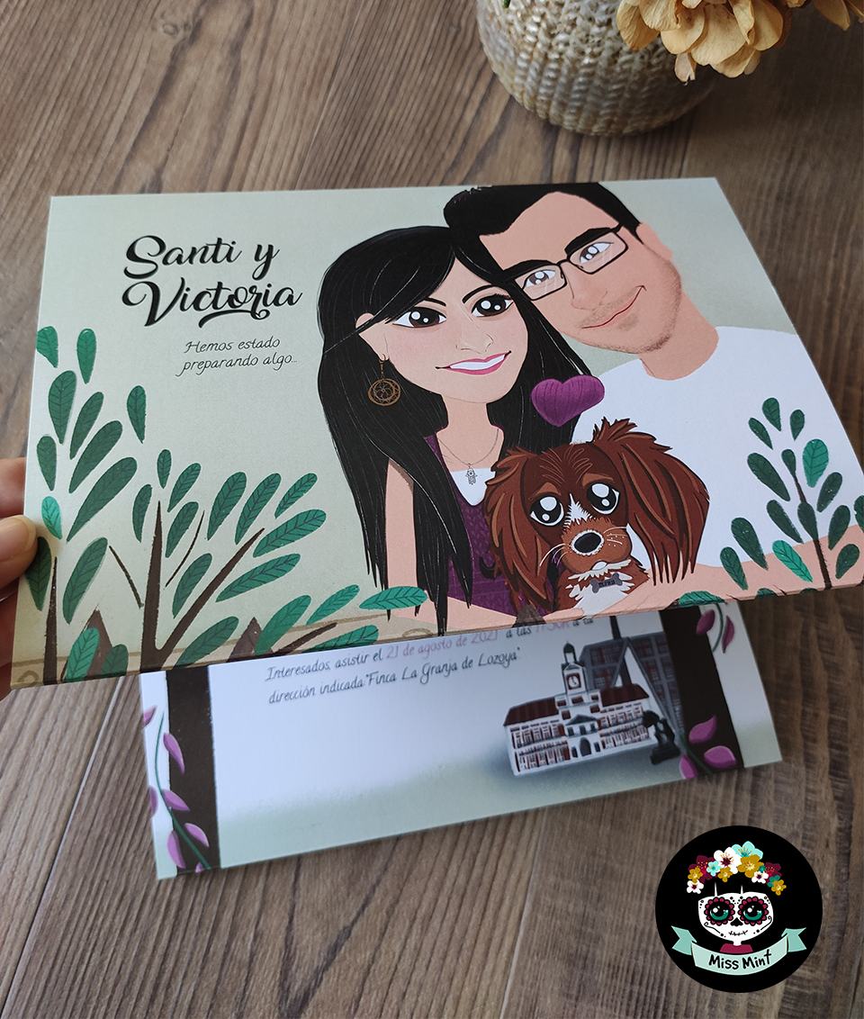 invitaciones de boda a medida Miss Mint design